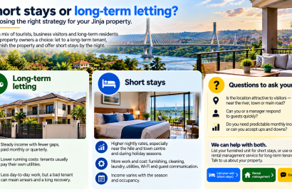 Short stays or long-term letting? Choosing the right strategy for your Jinja property